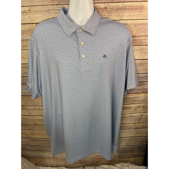 Peter Millar Polo Shirt Size 2XL Light Blue Patterned Summer Comfort Golf Style - Picture 4 of 10